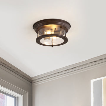 Lauren 13.25" Metal/Glass LED Flush Mount